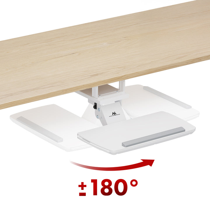 Držiak klávesnice Maclean pod stôl, nastaviteľný, max. 5 kg, biely, MC-156 W