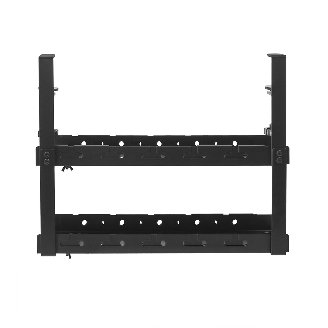 Organizér káblov Maclean pod stôl, max. zaťaženie 5 kg, max. 728 mm, 2 úrovne, čierny, MC-102 B