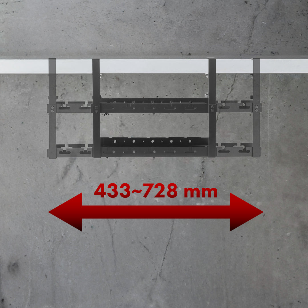Organizér káblov Maclean pod stôl, max. zaťaženie 5 kg, max. 728 mm, 2 úrovne, čierny, MC-102 B