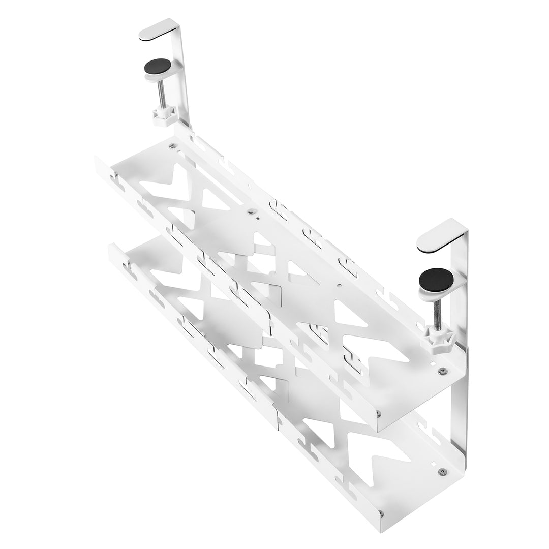 Organizér káblov pod stôl Maclean, max. zaťaženie 5 kg, max. 728 mm, 2 úrovne, biely, MC-102 W