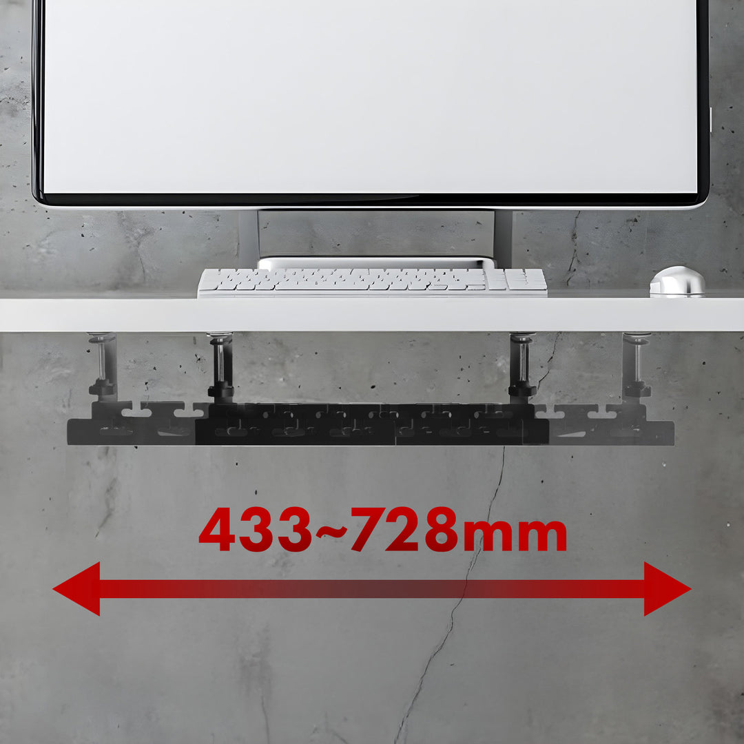 Organizér káblov pod stôl Maclean, max. zaťaženie 5 kg, max. 728 mm, čierny, MC-103 B