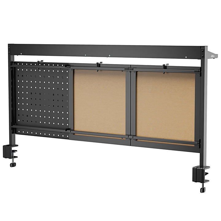 Deliaci panel / organizér Ergo Office, max. zaťaženie 10 kg, biela a korková doska, šírka 1250 mm, čierny,ER-300 B