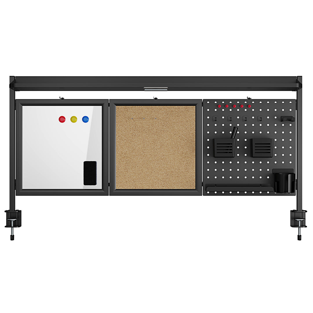Deliaci panel / organizér Ergo Office, max. zaťaženie 10 kg, biela a korková doska, šírka 1250 mm, čierny,ER-300 B
