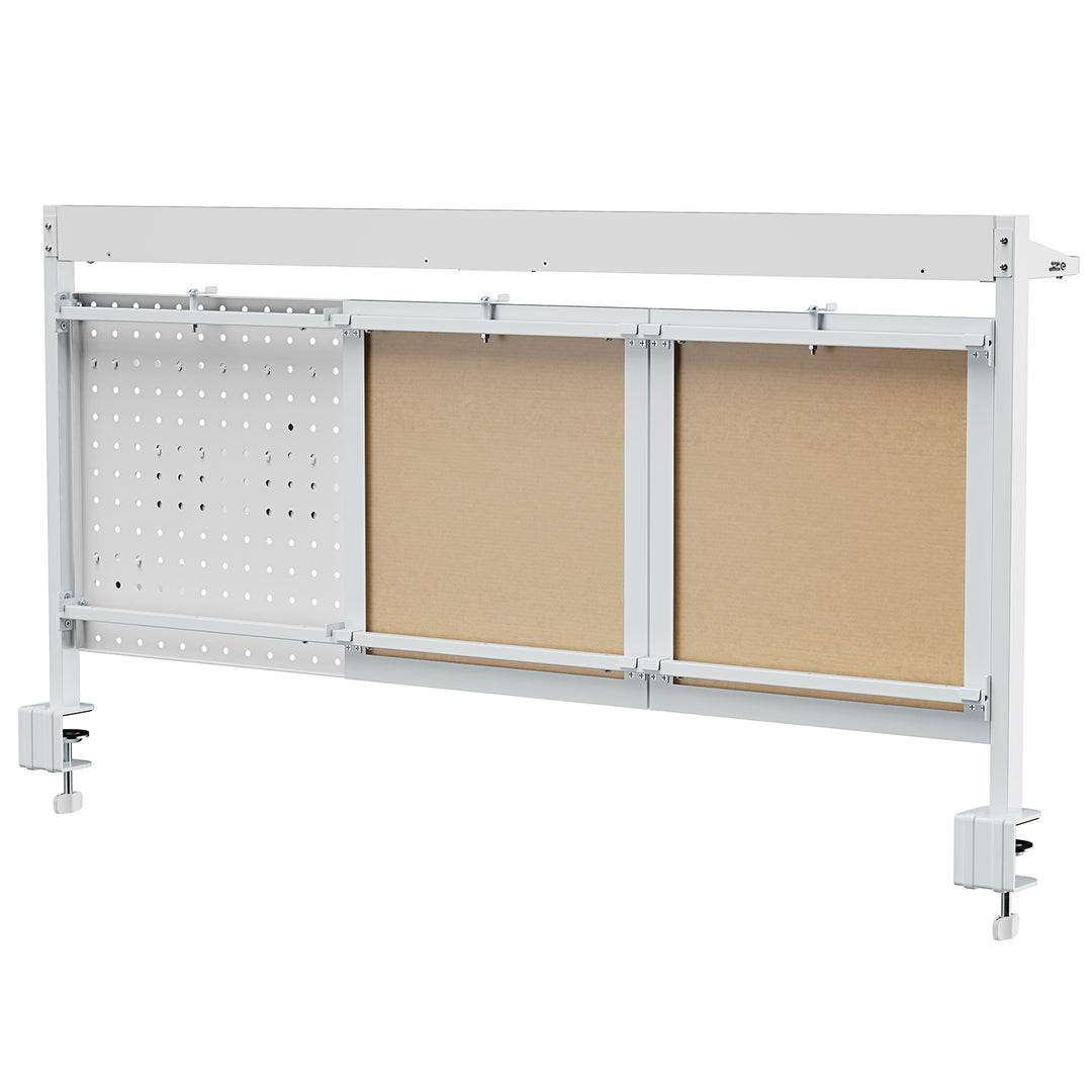 Rozdeľovač stolov / organizér Ergo Office, max. zaťaženie 10 kg, biela a korková doska, šírka 1250 mm, biely, ER-300 W