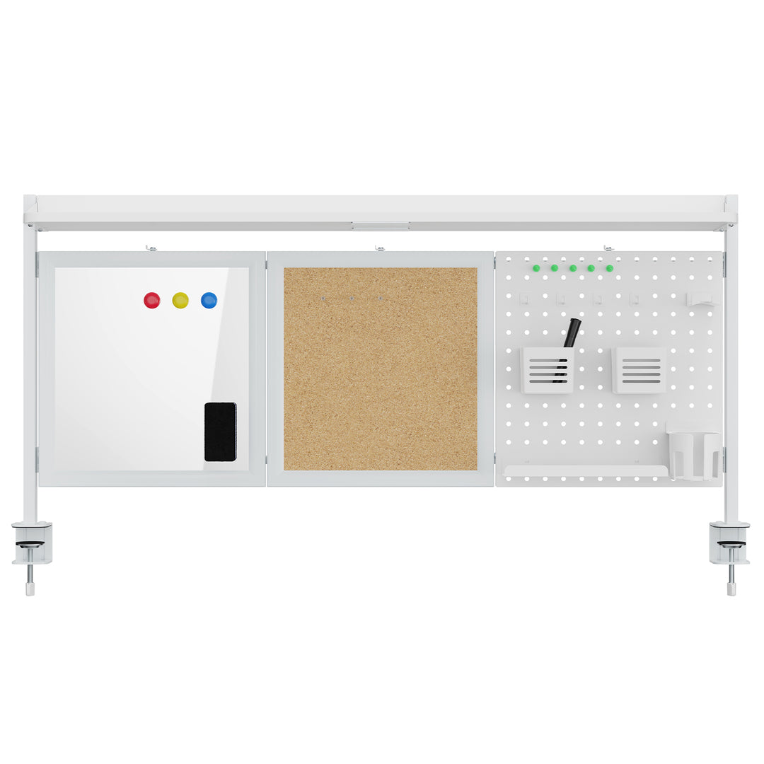 Rozdeľovač stolov / organizér Ergo Office, max. zaťaženie 10 kg, biela a korková doska, šírka 1250 mm, biely, ER-300 W