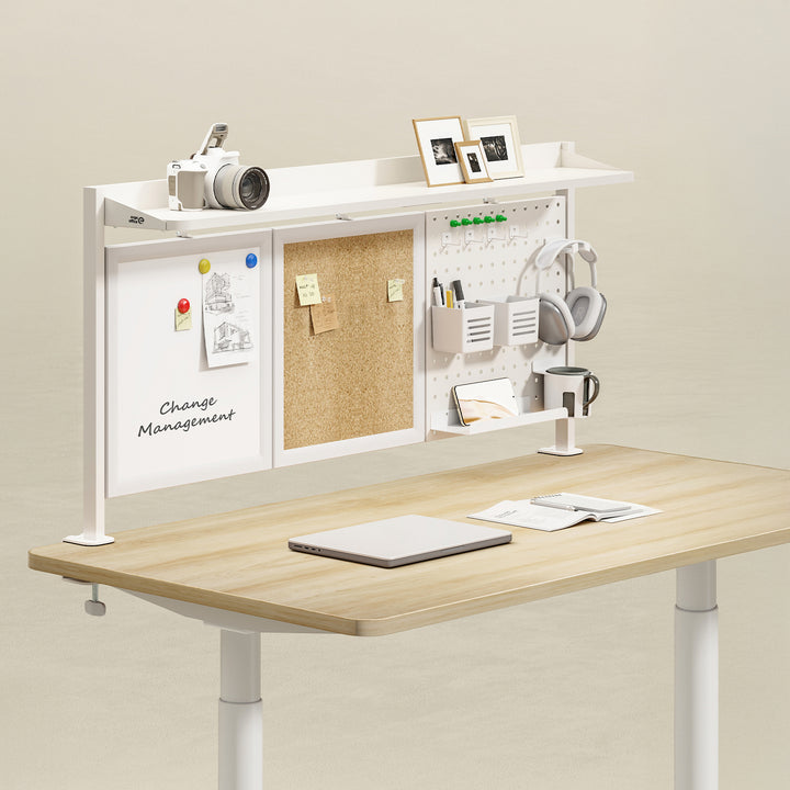 Rozdeľovač stolov / organizér Ergo Office, max. zaťaženie 10 kg, biela a korková doska, šírka 1250 mm, biely, ER-300 W