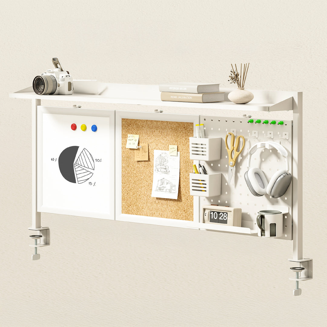 Rozdeľovač stolov / organizér Ergo Office, max. zaťaženie 10 kg, biela a korková doska, šírka 1250 mm, biely, ER-300 W