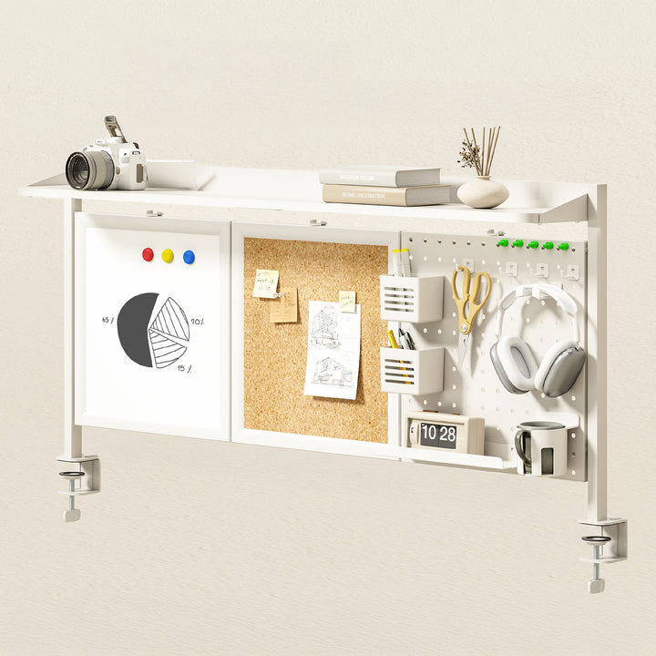 Rozdeľovač stolov / organizér Ergo Office, max. zaťaženie 10 kg, biela a korková doska, šírka 1250 mm, biely, ER-300 W