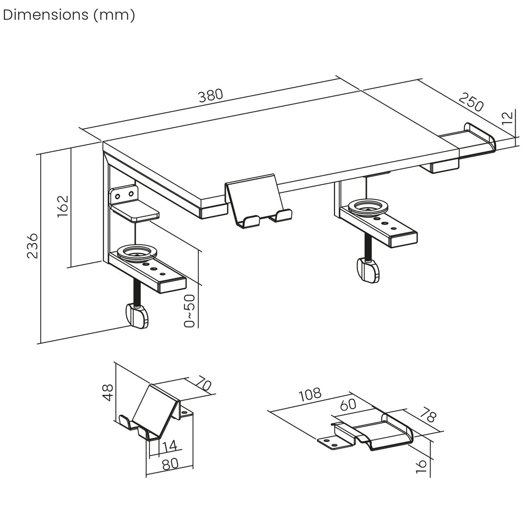 Stojan na notebook / monitor Ergo Office, max. zaťaženie 20 kg, pre diag. 13-32", čierny, ER-303 B