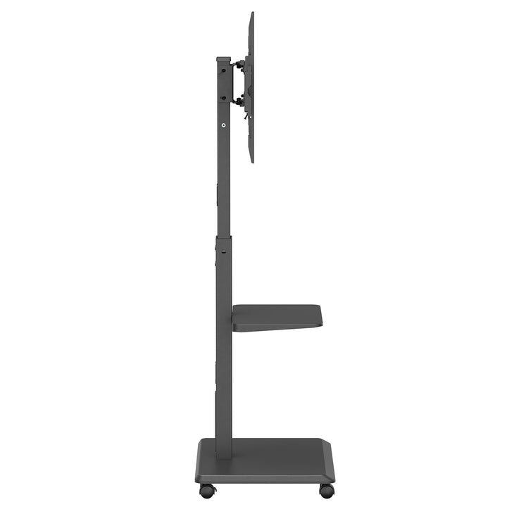 TV stojan / vozík Ergo-Office, max. zaťaženie 50 kg / 5 kg polica, max. VESA 600x400, zabudovaná napájacia lišta, čierna, ER-304 B