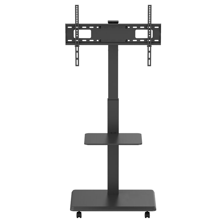 TV stojan / vozík Ergo-Office, max. zaťaženie 50 kg / 5 kg polica, max. VESA 600x400, zabudovaná napájacia lišta, čierna, ER-304 B