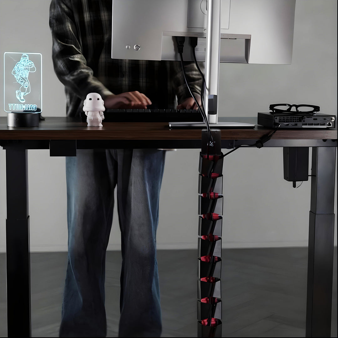 Stolný organizér káblov Nano RS / mriežka na káble, 1345 mm, čierna a červená, RS125