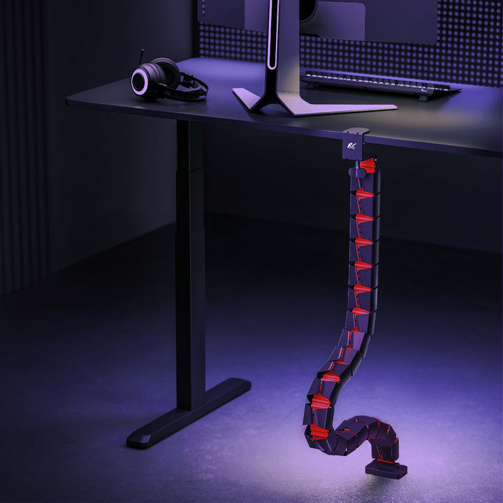 Stolný organizér káblov Nano RS / mriežka na káble, 1345 mm, čierna a červená, RS125