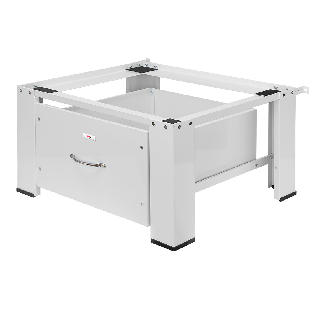 Podstavec pre práčku / sušičku so zásuvkou Maclean, max. náplň 150 kg, biely, MC-117 W