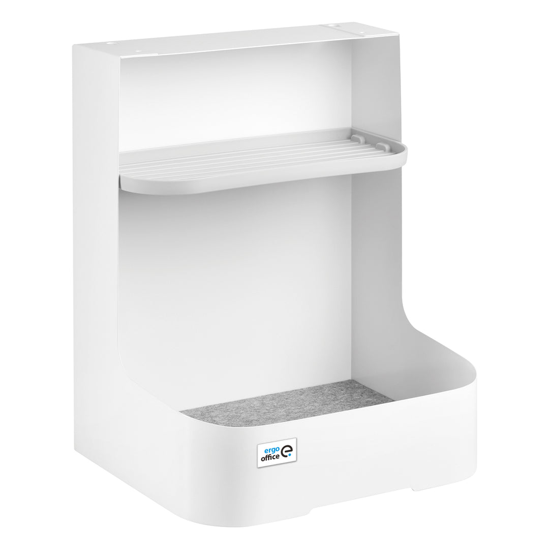Stolový organizér so zásuvkou a bezdrôtovou nabíjačkou Ergo Office, biely, max. 10 kg, ER-441 + Stolový organizér na kancelárske potreby do 5 kg ER-442