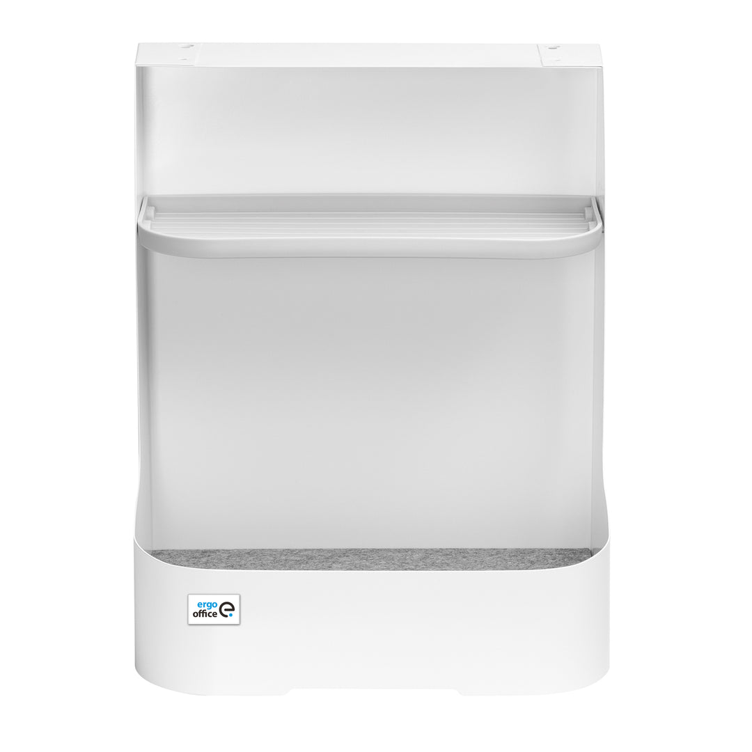 Stolový organizér so zásuvkou a bezdrôtovou nabíjačkou Ergo Office, biely, max. 10 kg, ER-441 + Stolový organizér na kancelárske potreby do 5 kg ER-442