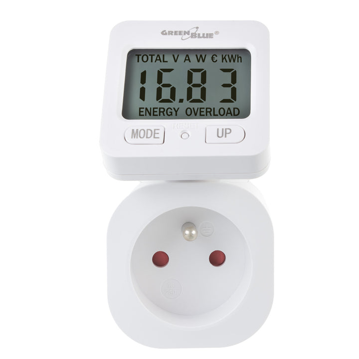 GreenBlue merač energie, wattmeter, 16A, max. 3680W, čiastková pamäť, GB615 E, 2 kusy