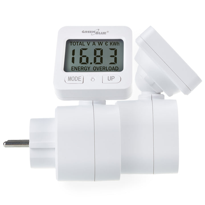 GreenBlue merač energie, wattmeter, 16A, max. 3680W, čiastková pamäť, GB615 E, 2 kusy