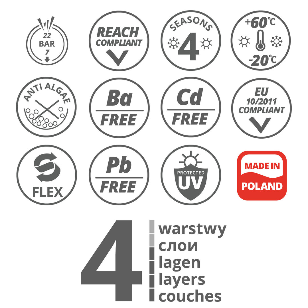 Vartco Svetlomodrá 1" 20m 4-vrstvová záhradná hadica 22 bar