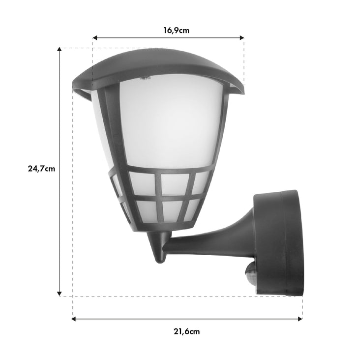 Nástenné svietidlo 1xE27 so senzorom Maclean, infračervený senzor, max. záťaž 60W, IP65, farba sivá, MCE518 GR + LED žiarovka E27, 4W 230V Maclean Energy MCE266 WW teplá biela 3000K 470lm retro edison dekoratívna