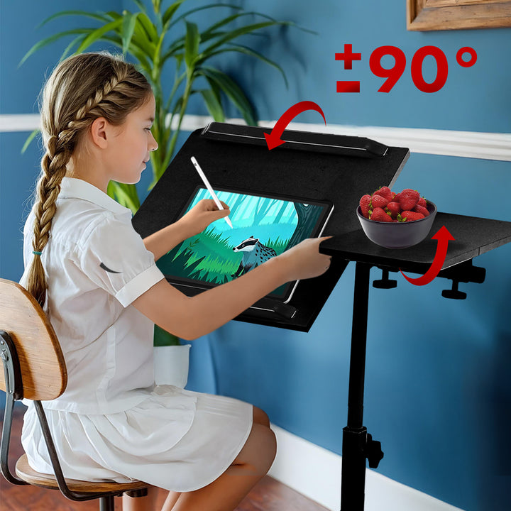 Mobilný stojan na stôl/notebook Maclean, čierny, výškovo nastaviteľný 59-89 cm, max. 30 kg , MC-121 B