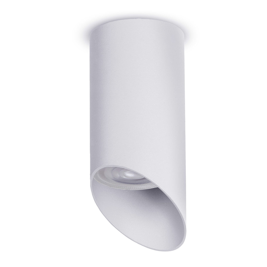 Maclean povrchové svietidlo/trubica, bodové, kruhové, hliníkové, GU10, 55x130mm, biele, MCE360 W+LED žiarovka GU10 7W Maclean Energy MCE437 NW neutrálna biela 4000K, 220-240V~, 50/60Hz, 490 lumenov