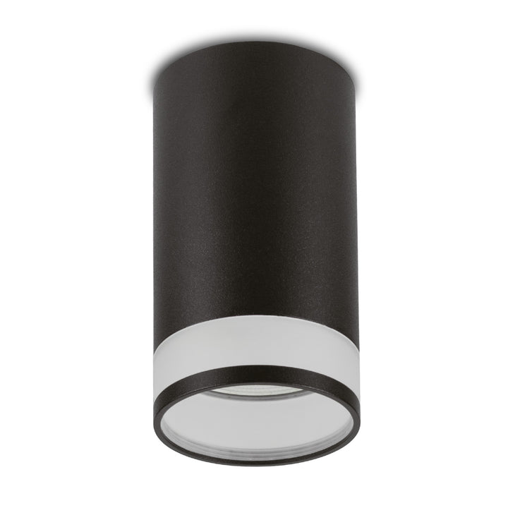 Maclean povrchové svietidlo/trubica, bodové, kruhové, hliníkové, GU10, 55x130mm, čierne, MCE361 B + LED žiarovka GU10 7W Maclean Energy MCE437 NW neutrálna biela 4000K, 220-240V~, 50/60Hz, 490lm
