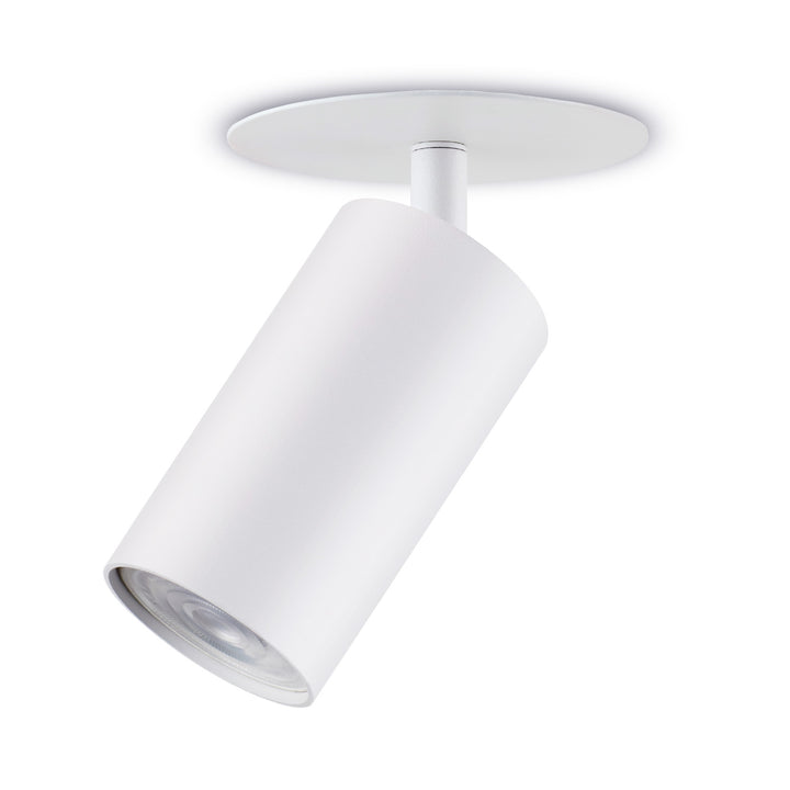Maclean svietidlo na zapustenie / trubicové svietidlo, bodové, kruhové, hliník, GU10, 55x130mm, biele, MCE364 W + LED žiarovka GU10 7W Maclean Energy MCE437 WW teplá biela 3000K, 220-240V~, 50/60Hz, 490lm