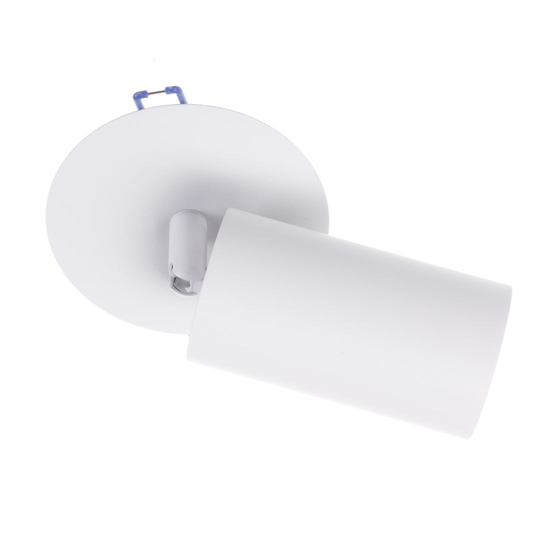 Maclean svietidlo na zapustenie / trubicové svietidlo, bodové, okrúhle, hliník, GU10, 55x130mm, biele, MCE364 W + LED žiarovka GU10 7W Maclean Energy MCE437 NW neutrálna biela 4000K, 220-240V~, 50/60Hz, 490 lm