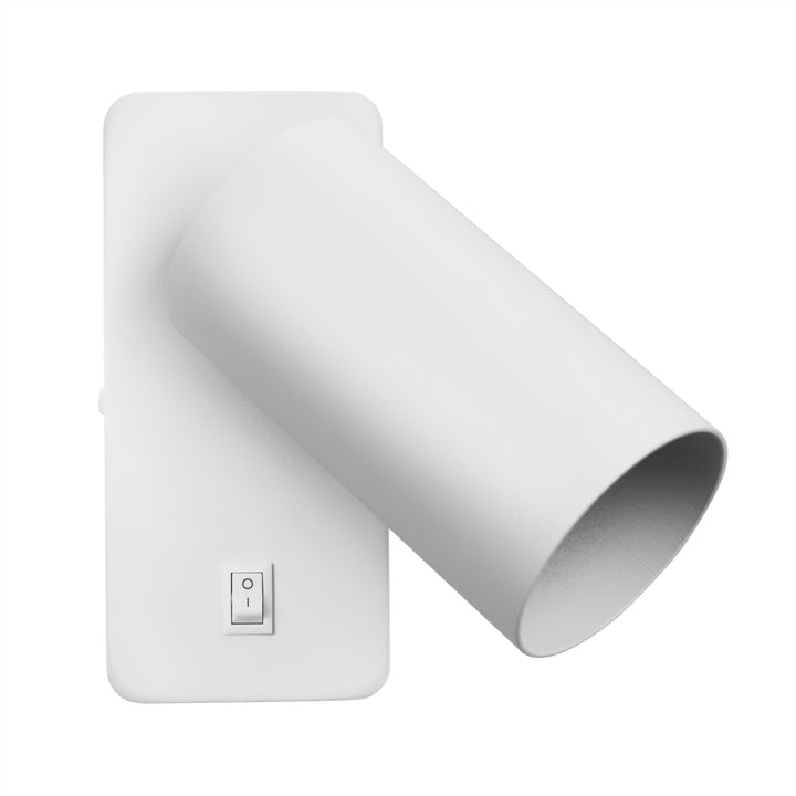 Nástenné svietidlo Maclean, bodové, okrúhle, GU10, s vypínačom 55x90mm, biele, MCE369 W+LED žiarovka GU10 7W Maclean Energy MCE437 WW teplá biela 3000K, 220-240V~, 50/60Hz, 490lm