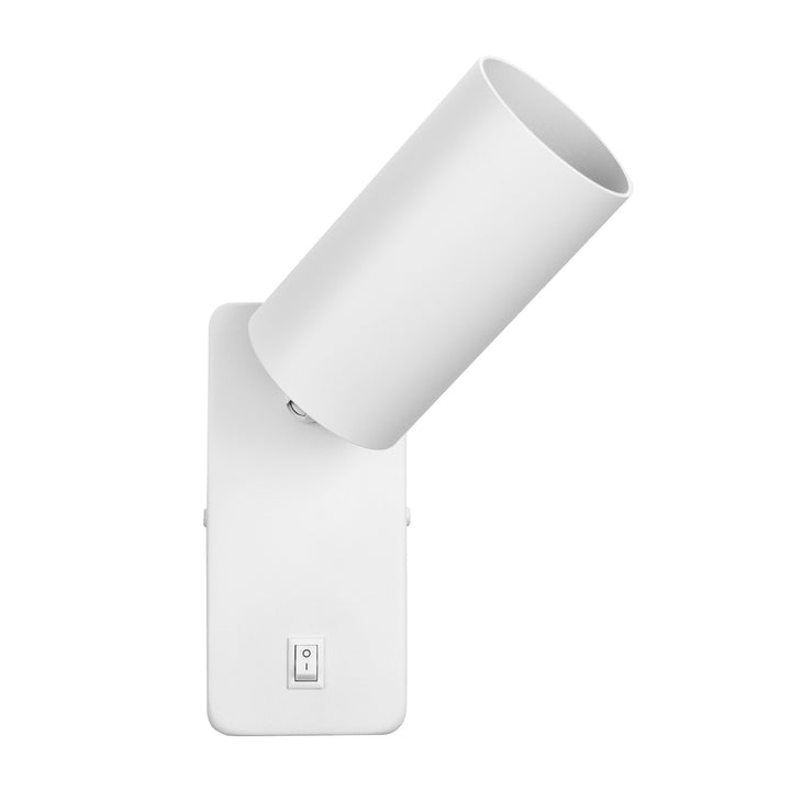 Nástenné svietidlo Maclean, bodové, okrúhle, GU10, s vypínačom 55x90mm, biele, MCE369 W+LED žiarovka GU10 7W Maclean Energy MCE437 WW teplá biela 3000K, 220-240V~, 50/60Hz, 490lm