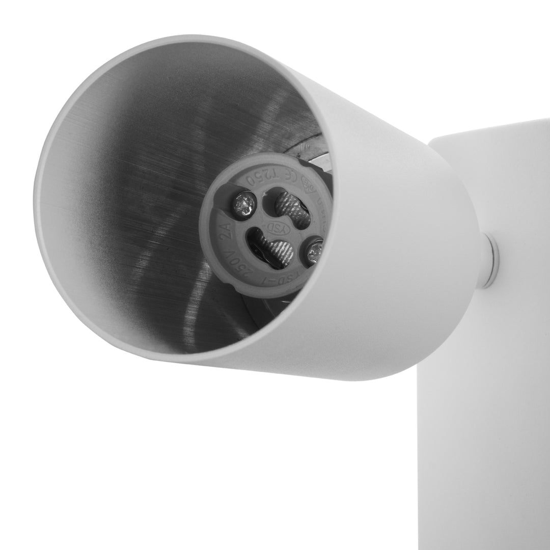Nástenné svietidlo Maclean, bodové, okrúhle, GU10, s vypínačom 55x90mm, biele, MCE369 W 2ks+ LED žiarovka GU10 7W Maclean Energy MCE437 WW teplá biela 3000K, 220-240V~, 50/60Hz, 2ks