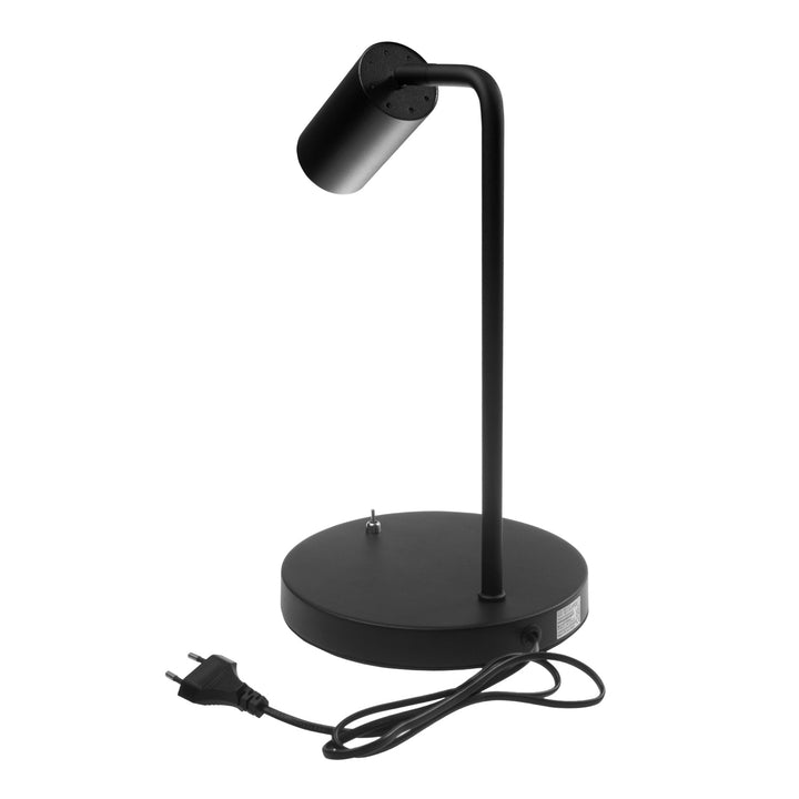 Stolová lampa Maclean GU10, bodová, guľatá, GU10, s vypínačom 55x90mm, čierna, MCE370 B + LED žiarovka GU10 7W Maclean Energy MCE437 WW teplá biela 3000K, 220-240V~, 50/6