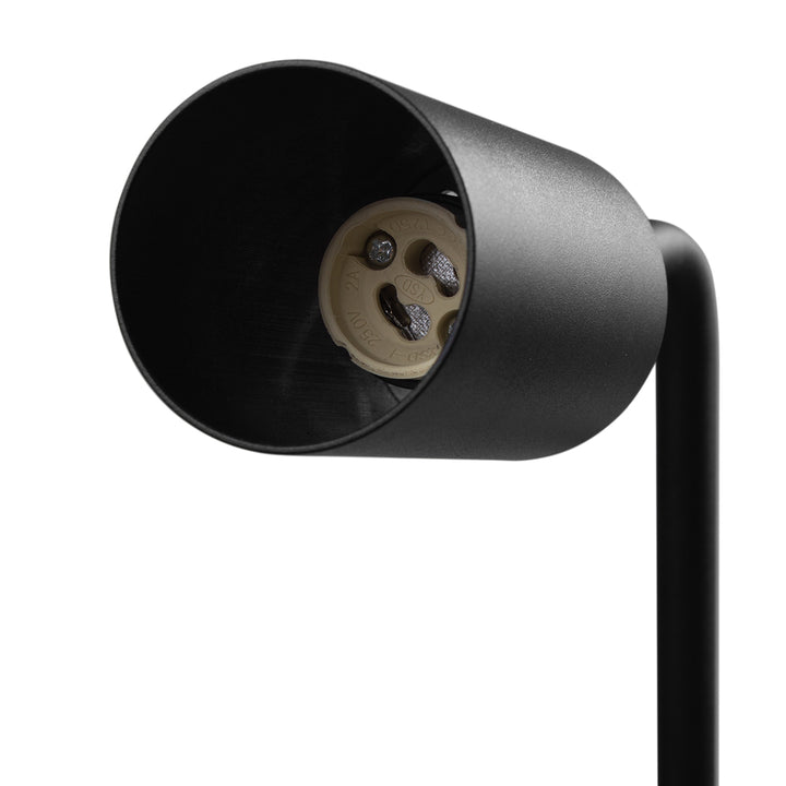 Stolná lampa Maclean GU10, bodová, okrúhla, GU10, s vypínačom 55x90mm, čierna, MCE370 B+LED žiarovka GU10 7W Maclean Energy MCE437 NW neutrálna biela 4000K, 220-240V~, 50/60Hz, 490 lumenov