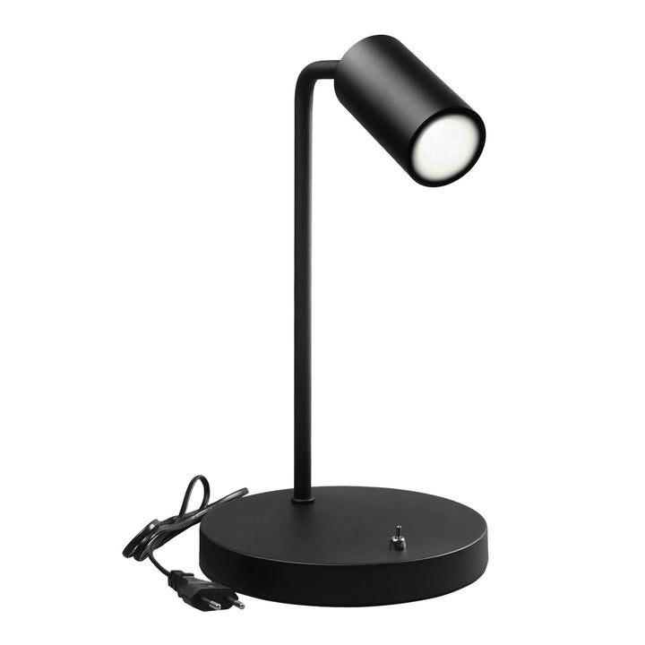 Stolná lampa Maclean GU10, bodová, okrúhla, GU10, s vypínačom 55x90mm, čierna, MCE370 B+LED žiarovka GU10 7W Maclean Energy MCE437 NW neutrálna biela 4000K, 220-240V~, 50/60Hz, 490 lumenov
