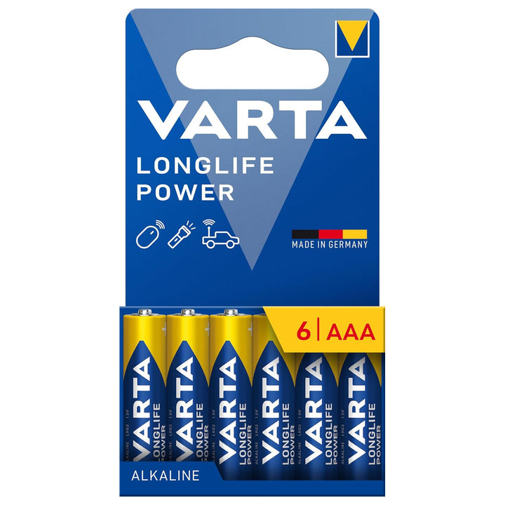 VARTA Longlife Power, 6 alkalických batérií AAA, LR03, 1,5 V