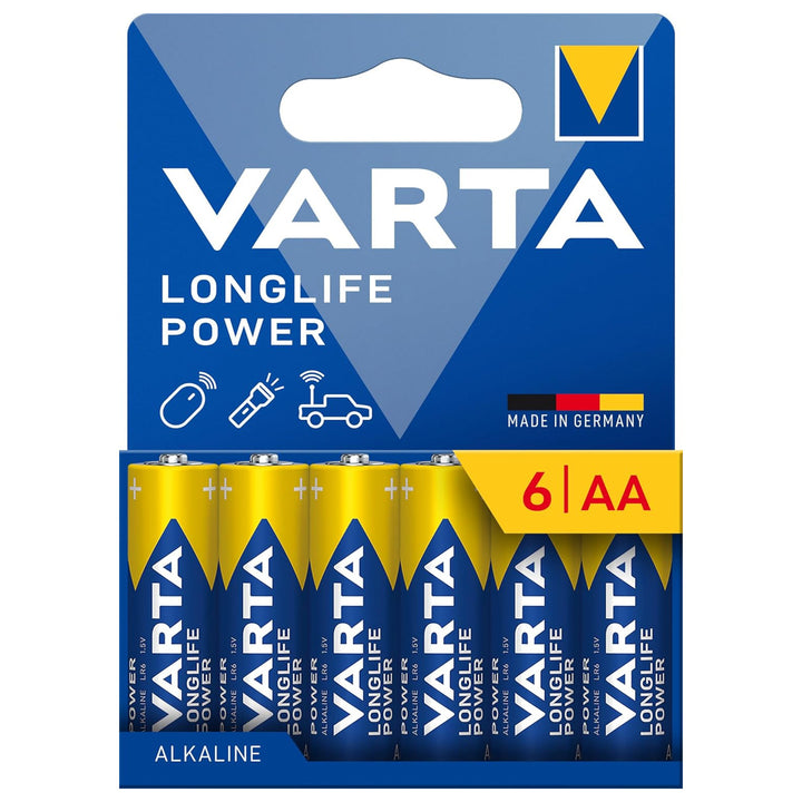 VARTA Longlife Power, 6 alkalických batérií AA, LR06, 1,5 V