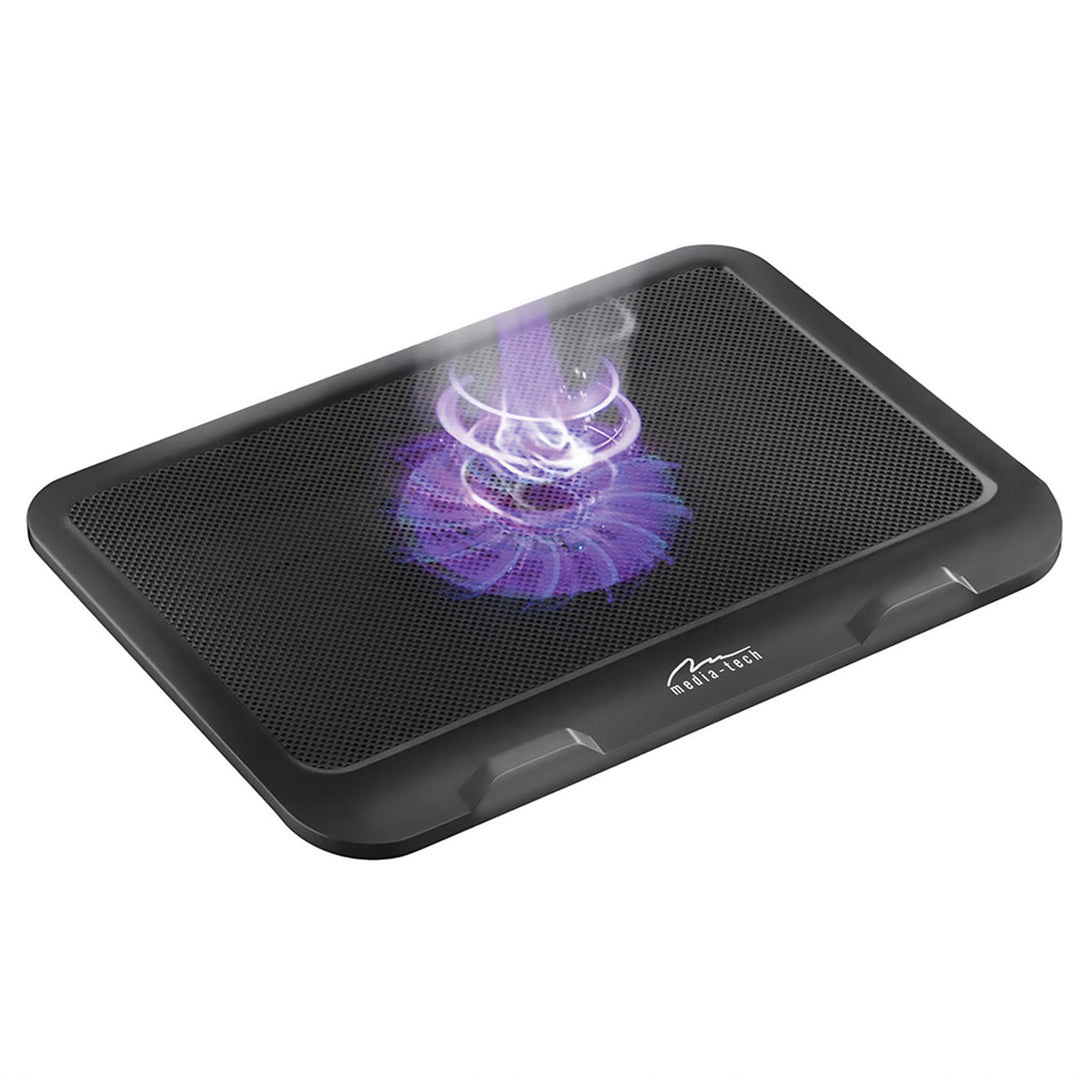 TICHÁ CHLADIACA PODLOŽKA - Chladiaca podložka pre notebooky s uhlopriečkou 15,6" a menšou, tiché, výkonné, 13,5 cm ventilátory, priechodný port USB