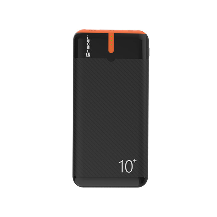 Powerbank Tracer, 10000 mAh, čierna a oranžová, USB C, 2A, EnerGo