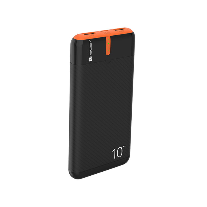 Powerbank Tracer, 10000 mAh, čierna a oranžová, USB C, 2A, EnerGo