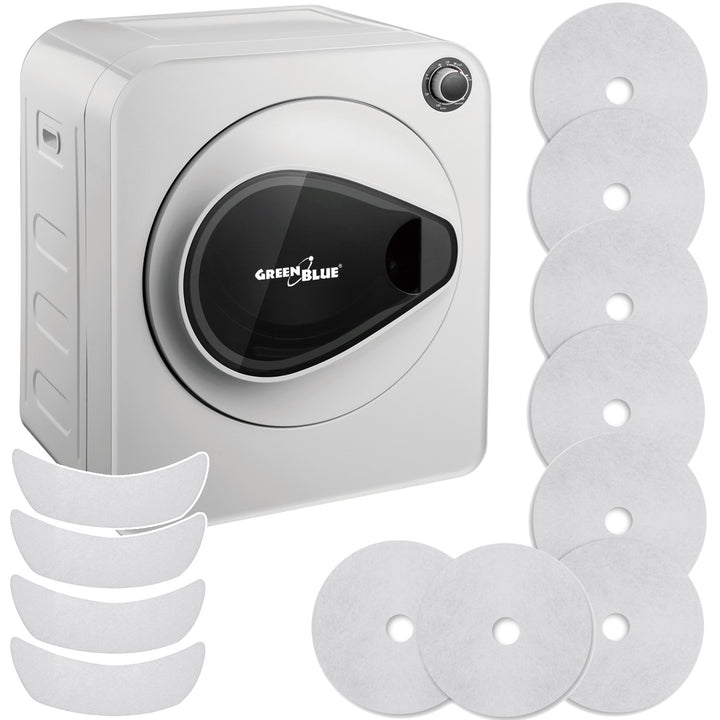 Elektrická sušička bielizne GreenBlue, náplň 3 kg, GB405+4ks Súprava filtrov pre sušičku bielizne GreenBlue GB483 , 1x vstup, 2x výstup