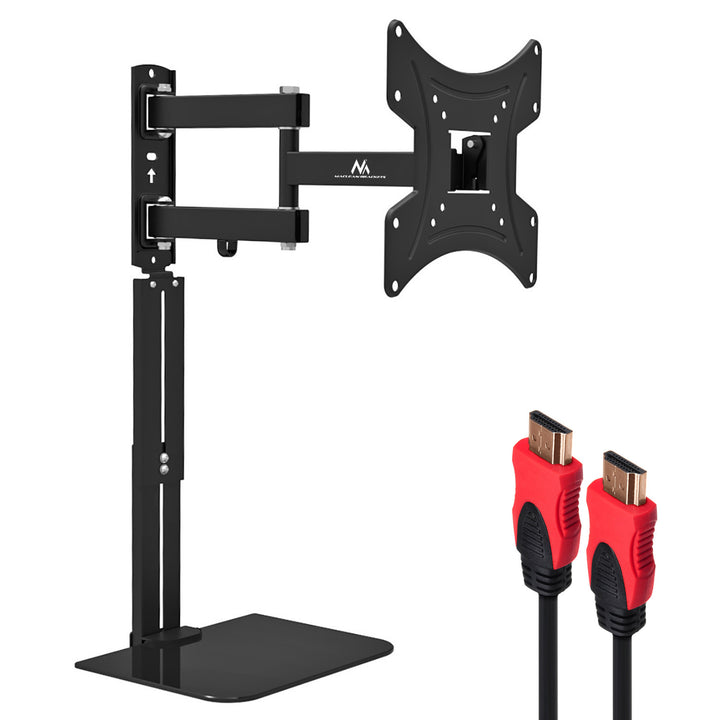 Držiak na TV s policou na DVD Maclean, vesa 200x200 , 23"-43", 25kg, MC-771A +HDMI 2.0 4K 3D UHD 1,8m KÁBEL 48 bit