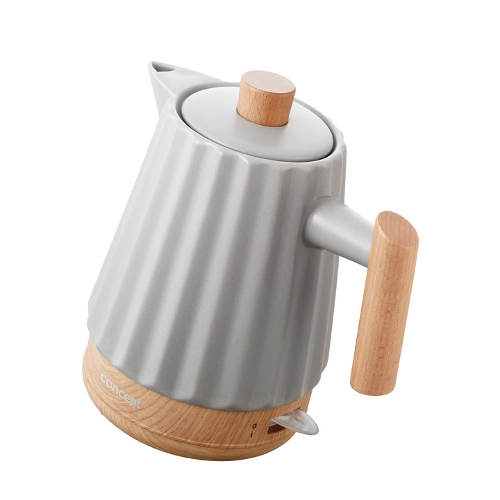 Rýchlovarná kanvica Concept, keramická, 1500 W, 1,5 l, svetlo sivá, RK0091