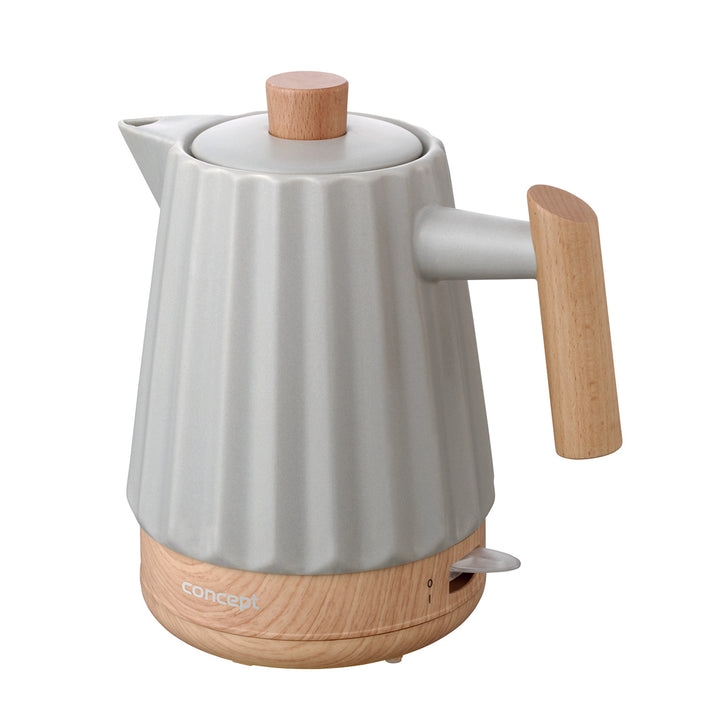 Rýchlovarná kanvica Concept, keramická, 1500 W, 1,5 l, svetlo sivá, RK0091