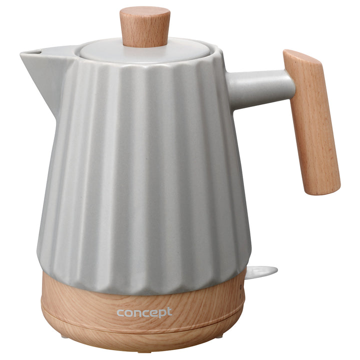 Rýchlovarná kanvica Concept, keramická, 1500 W, 1,5 l, svetlo sivá, RK0091