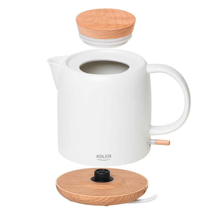 Keramická rýchlovarná kanvica 1,0 l, 1200 W, ecru, Adler AD 1304