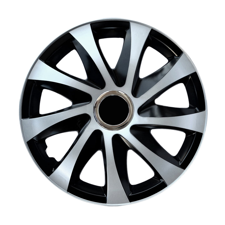 Univerzálny kryt náboja 14'' NRM Drift Extra strieborný/čierny 1 kus