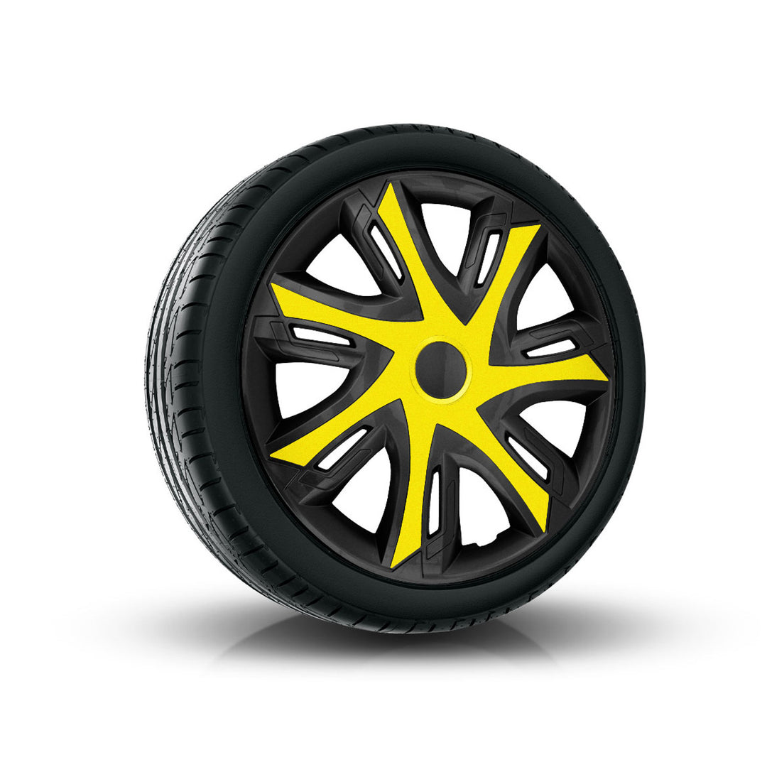 NRM N-Power univerzálny kryt náboja 15'' dvojfarebný čierny/žltý 1 kus