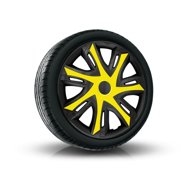 NRM N-Power univerzálny kryt náboja 15'' dvojfarebný čierny/žltý 1 kus