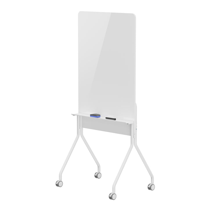 Ergo Office mobilná tabuľa na suché mazanie, vertikálna orientácia, biela, jednostranná, s policou, rozmery tabule 1190x790 mm, ER-305